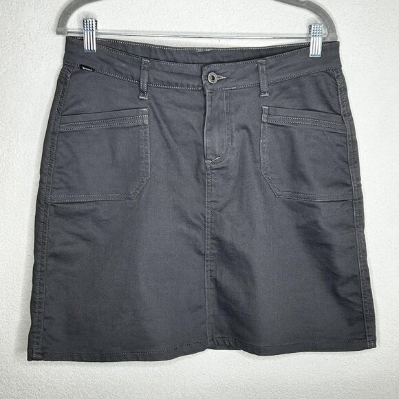 Kuhl Skirt Womens 10 Gray Kontour Stretch Cotton Blend Utility Pockets Outdoor - Picture 1 of 14